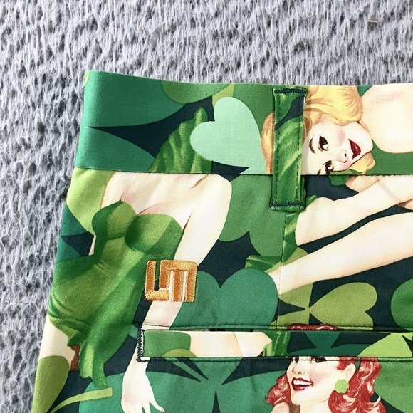 Loudmouth Pants Mens 32x30 Green Shamrock Pinup Girls Beer Golf St Patricks Day - Picture 10 of 10
